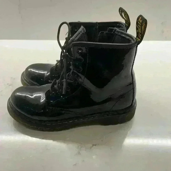 Kid Youth Dr. Marten Patent Leather Black Boots Size: US 4 - Picture 2 of 6